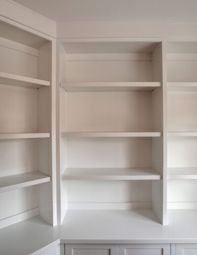 Built-In Painted White Bookcase