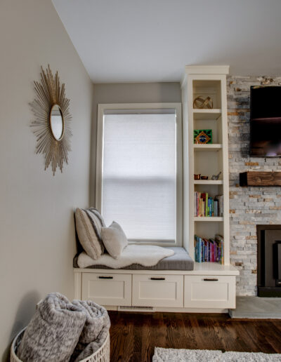Built-In Fireplace Cabinets - Reading Nook